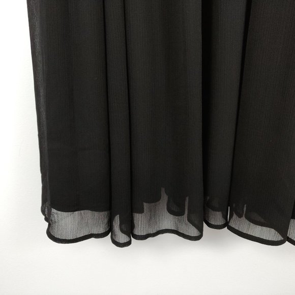 Torrid Chiffon Cold Shoulder Skater Dress Plus Size 1X Black Bell Sleeves NWT - Picture 5 of 11